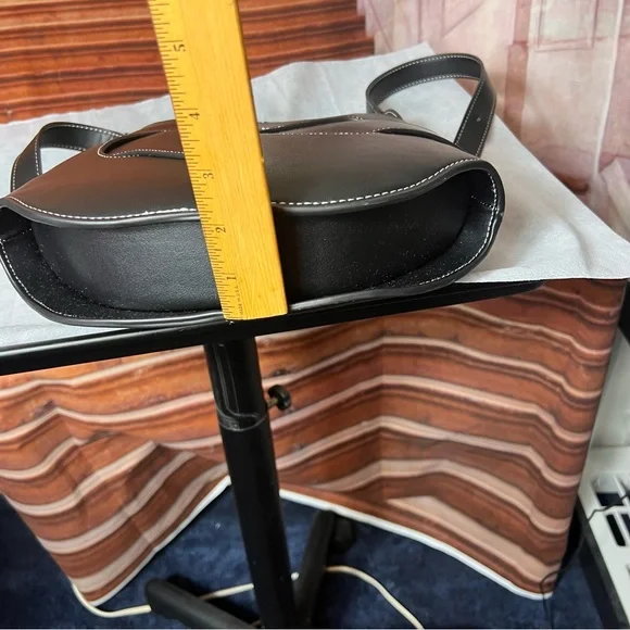 Polene Paris Black Leather Nodde Hobo Shoulder Crossbody Bag, adjustable strap - Picture 7 of 17